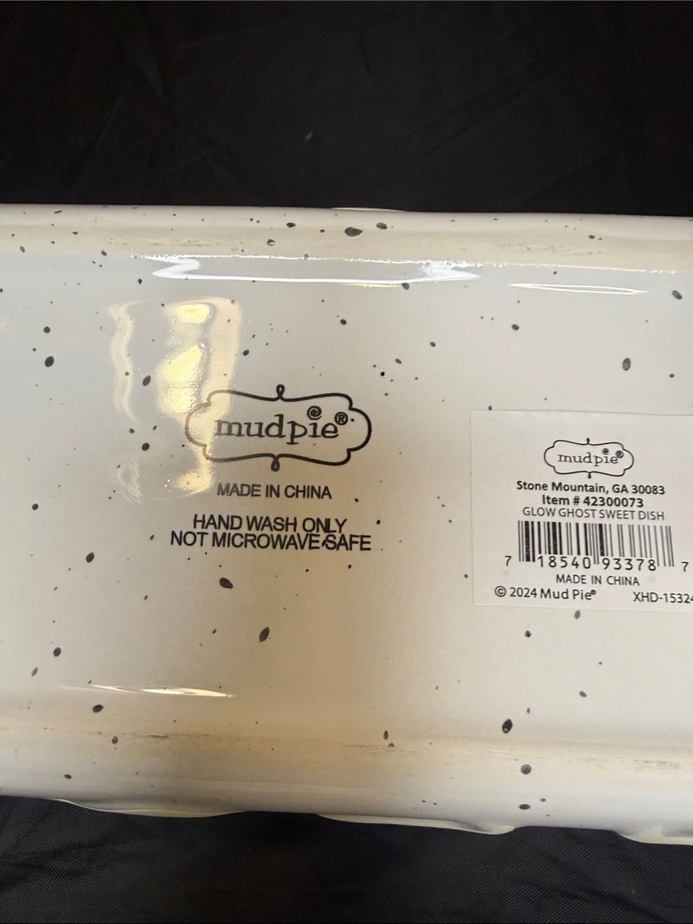 Mud Pie White Ghost Ceramic Vanity Tray - Happy Haunting